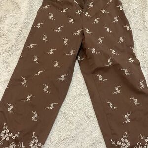 Jones New York Brown Pants with White Detailing